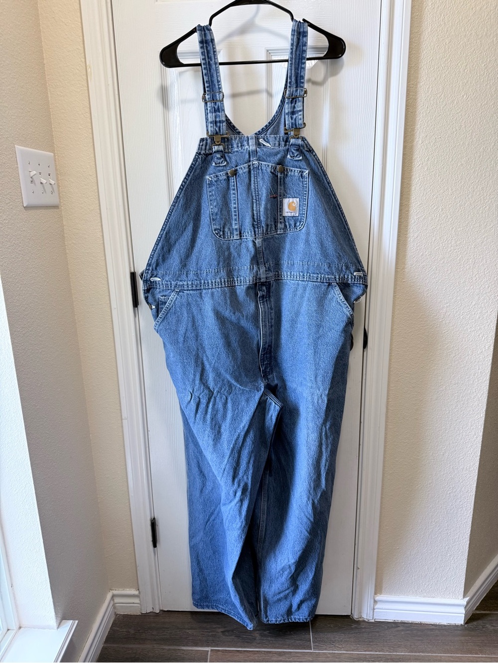 Carhartt Blue Denim Bib Overalls with Front Pocket